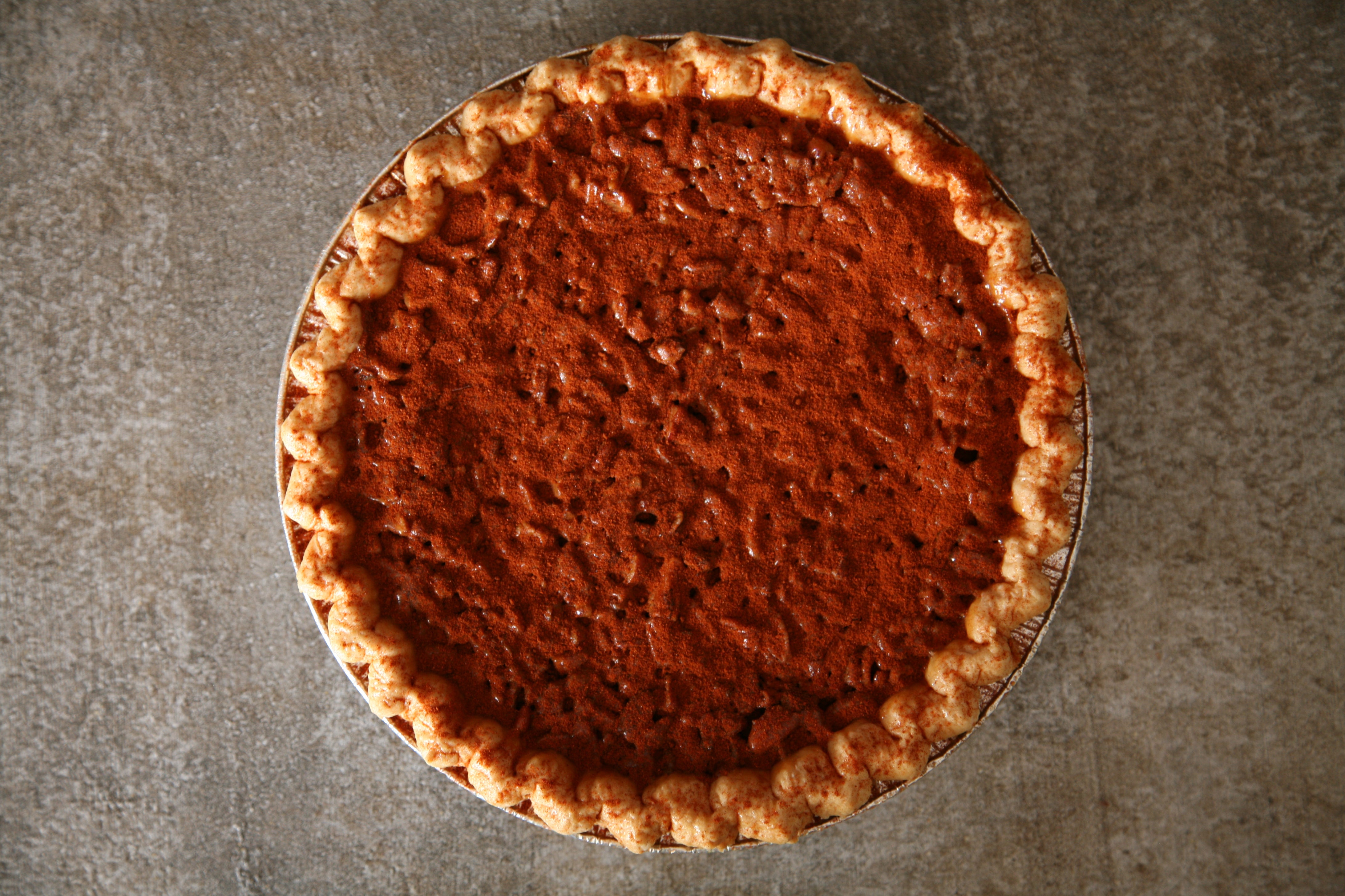 For the holidays, a beautifully baked red chile pecan pie. Our local bakery offers nationwide shipping!